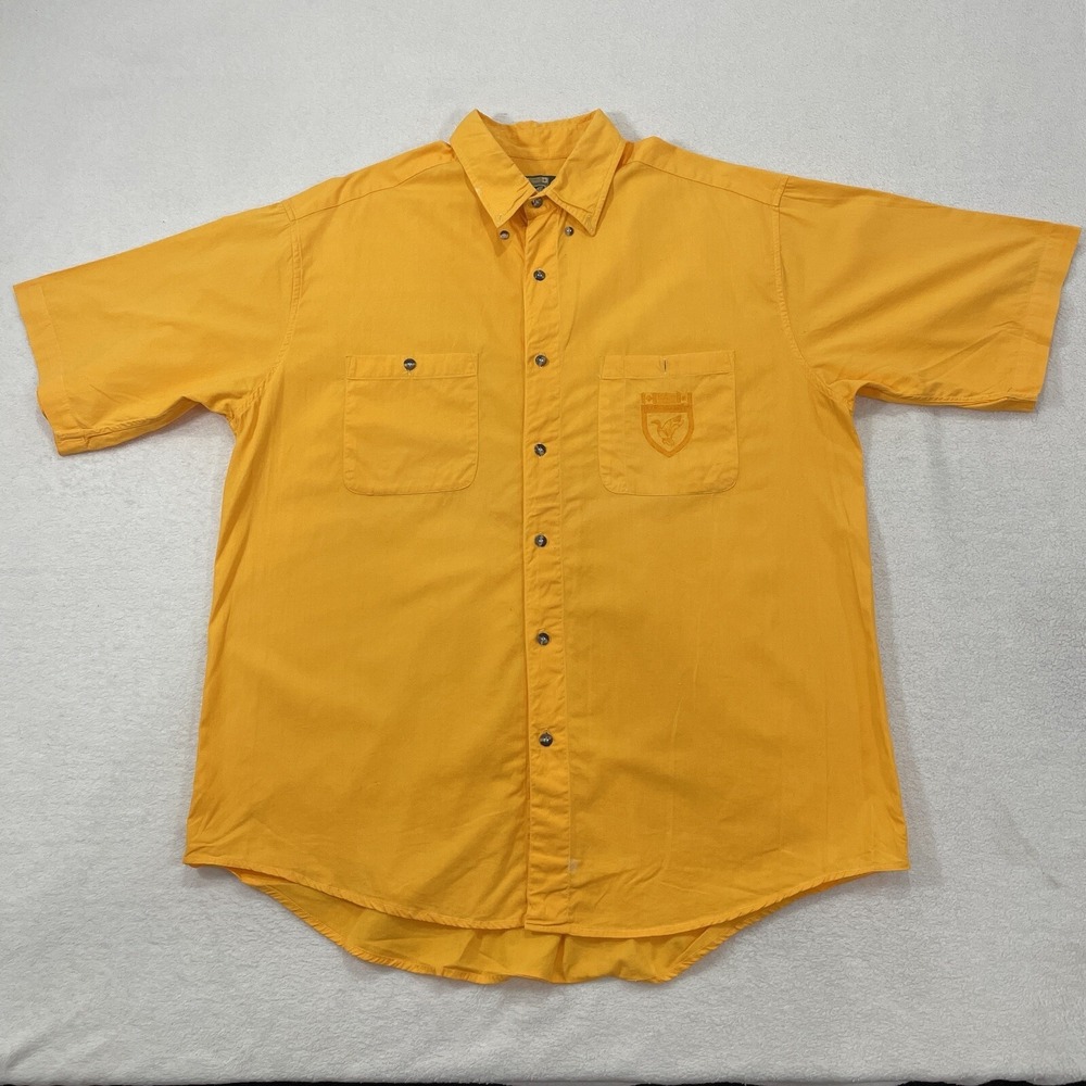 Ducks Unlimited 2 Pocket Button Down Short Sleeve Yellow Shirt Style# 3000